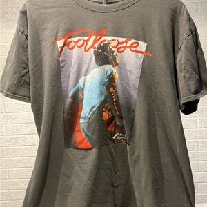 Gray Short Sleeve Tee with Graphic Design